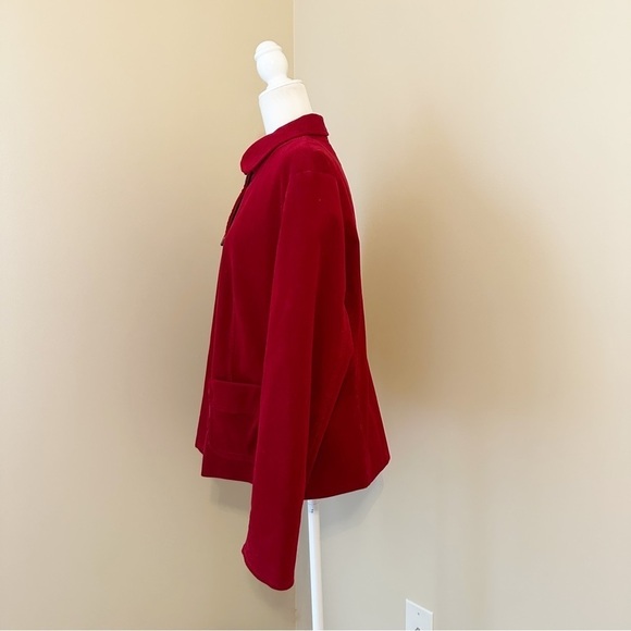 Talbots Corduroy Button Front Round Neck Red Jacket - 16 - Picture 2 of 14